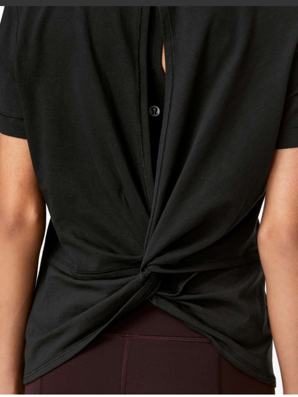 lululemon athletica Find Your Twist Open Back Short Sleeve Top - Black Size XL